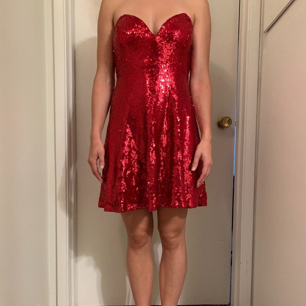 Strapless Sequin Dress